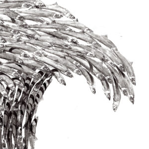 detail: La grande onda - Elena di Capita - Gyotaku Levante